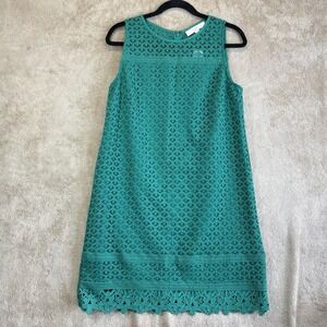 NWT Ann Taylor Embroidered Lace Shift Dress 8 Kelly Green Preppy NEW